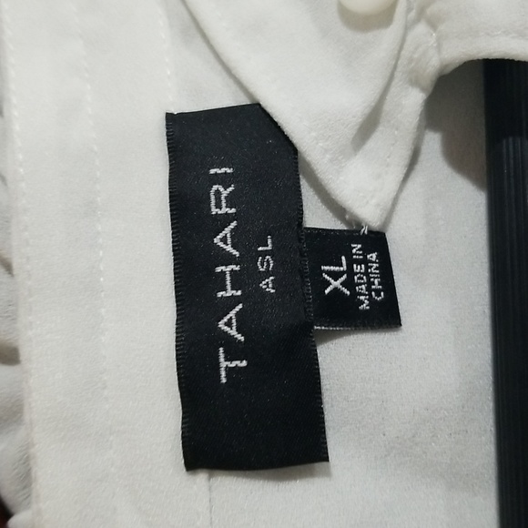 Tahari ASL Women's Ruffle Long Sleeve Blouse Size XL in White - Picture 5 of 11